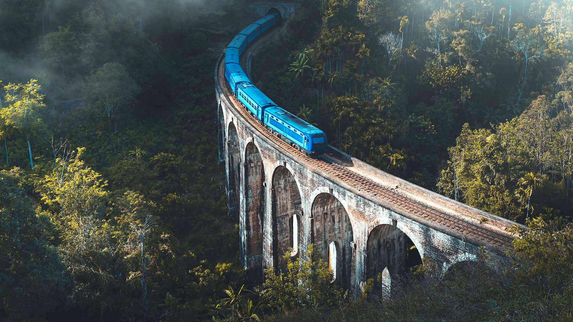 Nine Arch Bridge with train